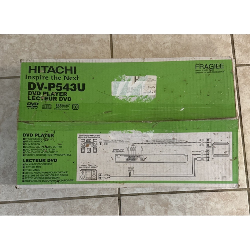 New Hitachi DV-P543U DVD Player Progressive Scan New In Box